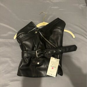 Zara leather strapless bustier